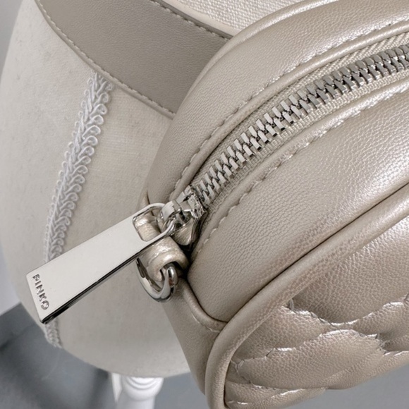 Pinko Quilted Champagne Belt Shoulder Bag NWT $599 - Picture 4 of 11
